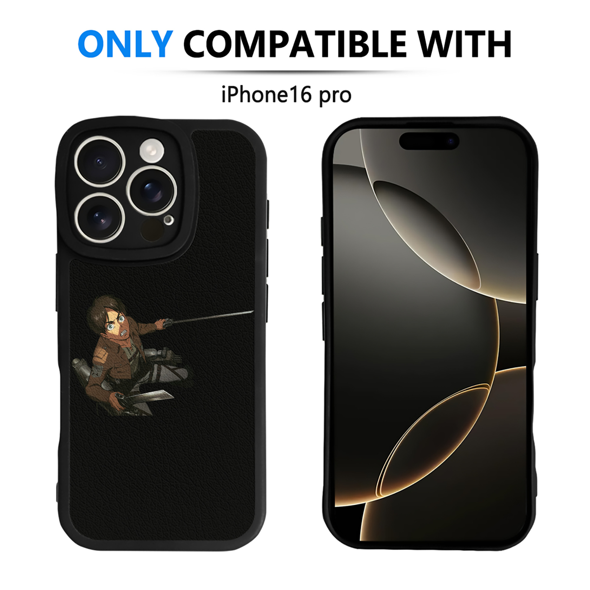 （画像用） 進撃の巨人 エレン･イェーガー Attack on Titan Eren Jäger 【iPhone 16シリーズ対応】シリコンスマホケース（レザー調） 材質：シリコン